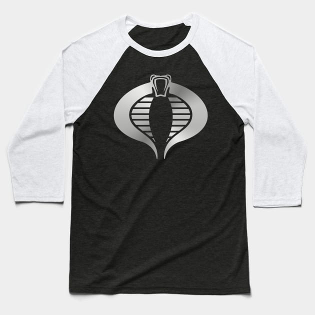 Crimson Guard Silver Cobra Logo Baseball T-Shirt by Scottish Arms Dealer